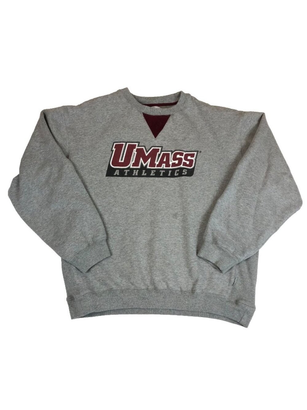 Vintage Umass Athletics University Massachusetts Minutemen Gray Crewneck Large